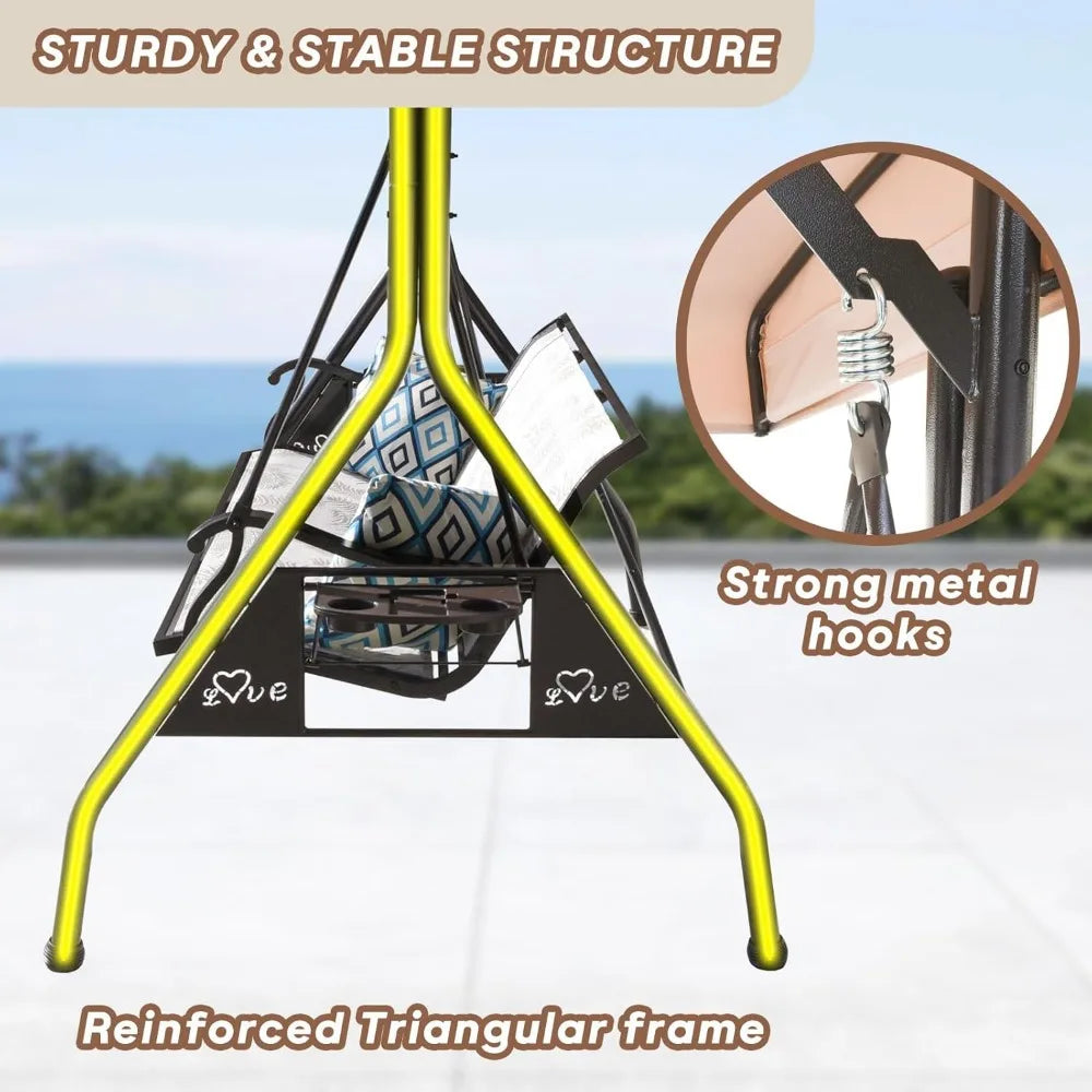 3 Person Patio Swing Outdoor