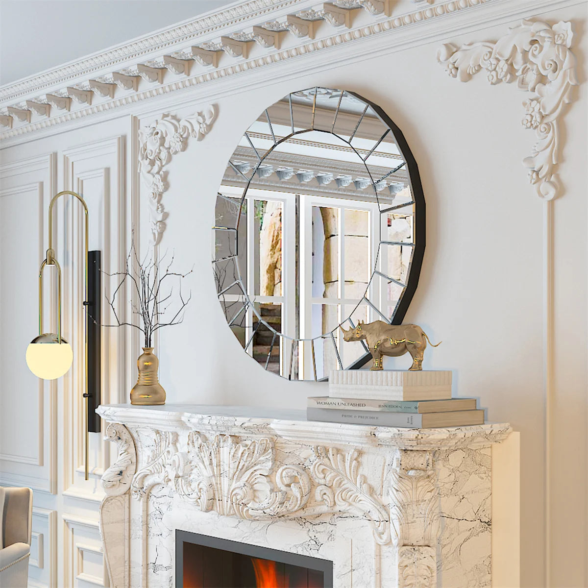 31.5" Circle Large Round Decorative Mirrors for Wall Decor