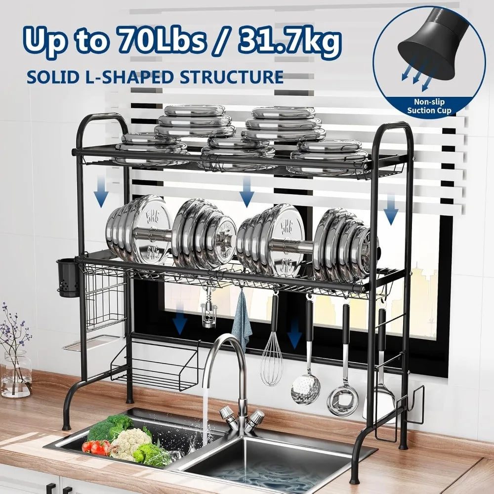 Stainless Steel 2 Tier Over The Sink Dish Drainer