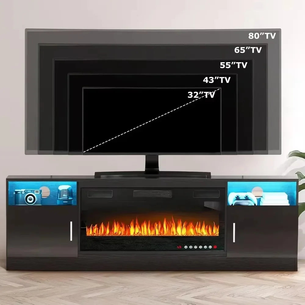 Fireplace TV Stand with 18" Fireplace for Living Room