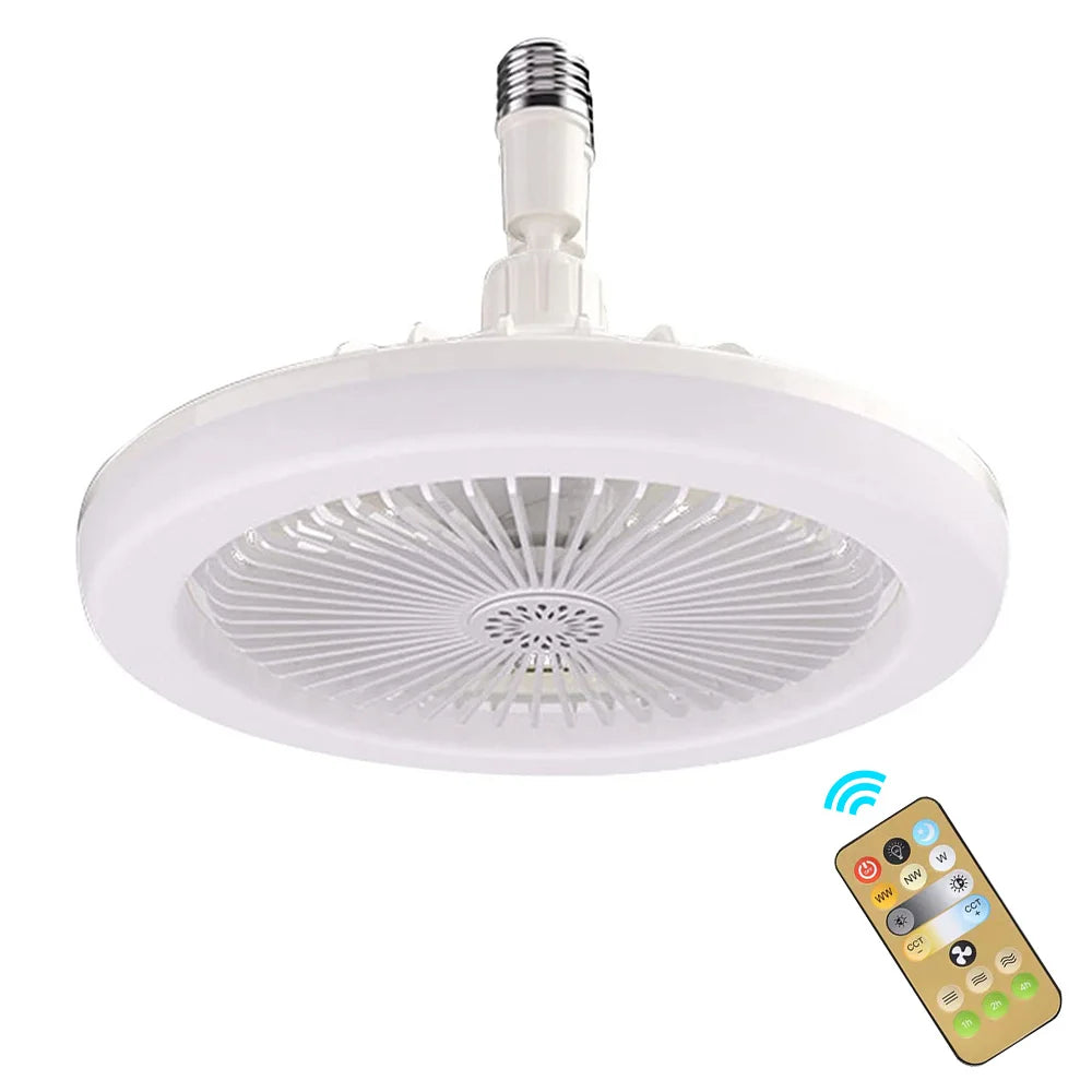 E27 Light Holder Ceiling Fan Lights LED Fan Light Universal with Remote Control