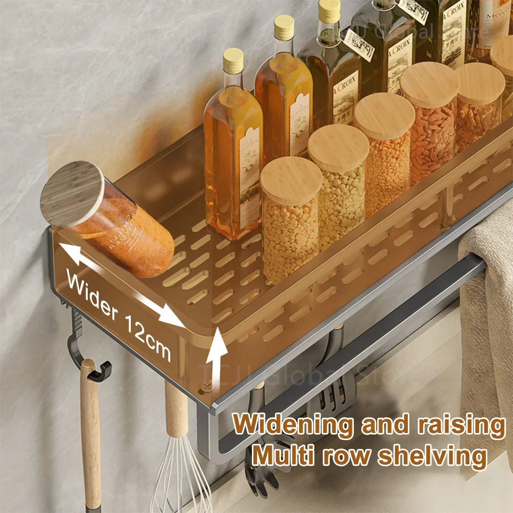 Wall Mounted Spice Rack No Drilling Kitchen Spice Organizer