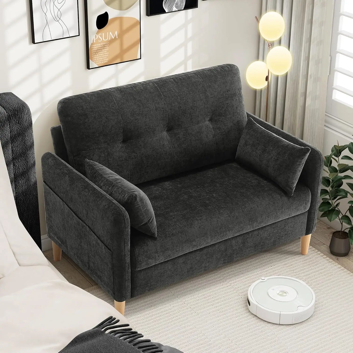 Loveseat Sofa, 47” Small Couch for Living Room