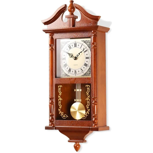 Grandfather Vintage Wall Clock with Pendulum and Chime