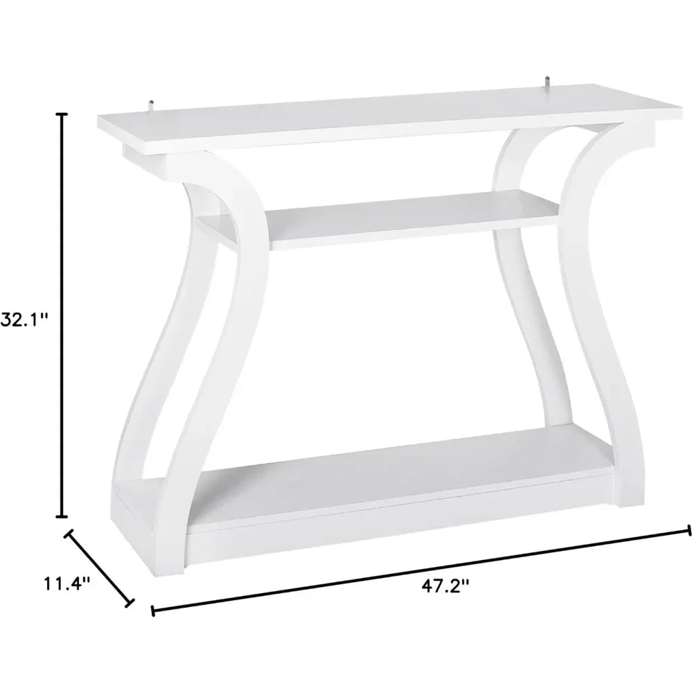 Console Table with 3 Tier Storage Shelves