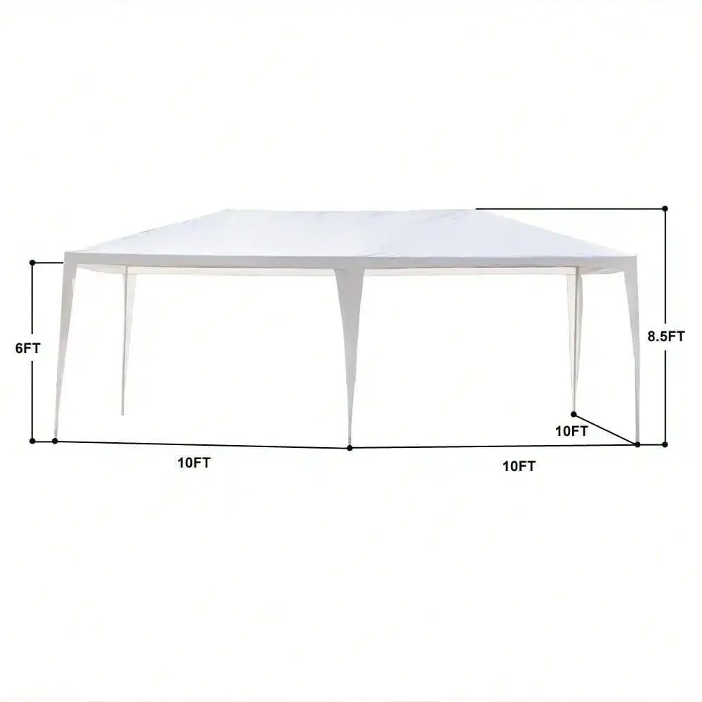 10x 20ft Tent Party PE Gazebo Wedding Canopy, 6 Removable Wall White