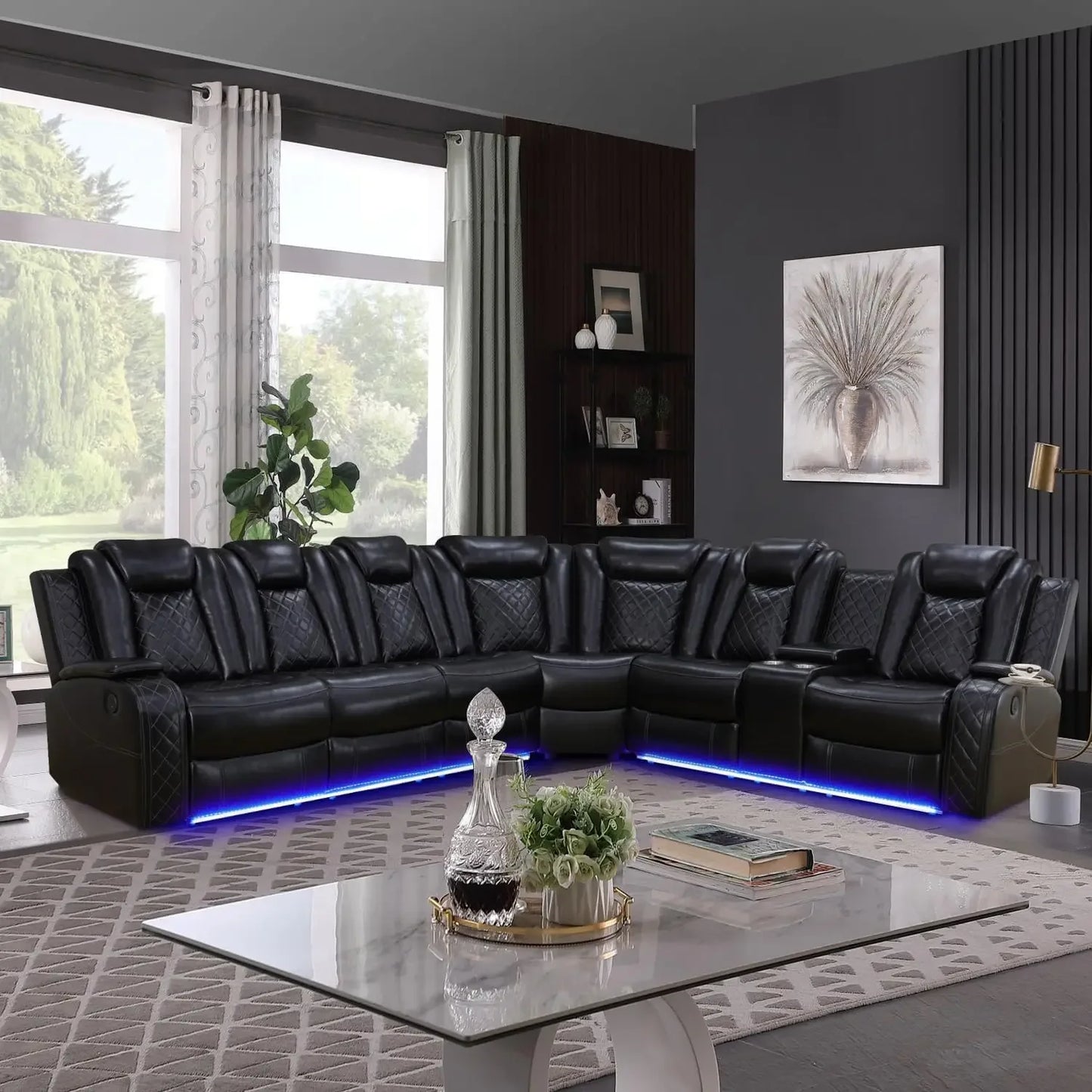 Power Reclining Sectional Sofa for Living Room Furniture