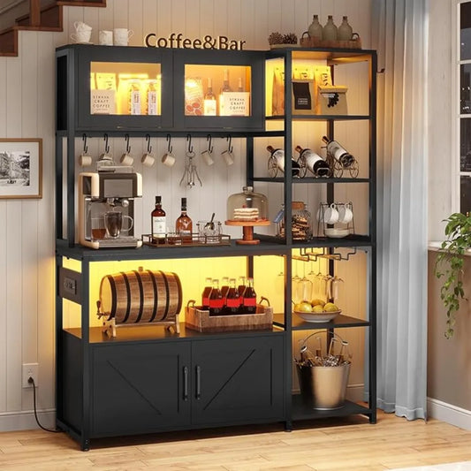 Cabinet Station with Wine Rack &  Power Outlet