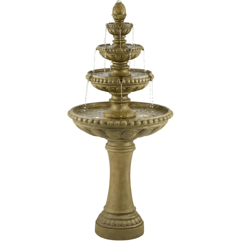 Outdoor Floor Water Fountain 66" High with LED Light