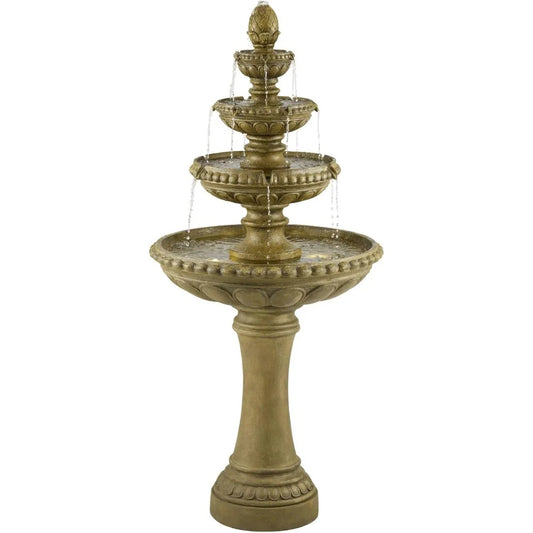 Outdoor Floor Water Fountain 66" High with LED Light