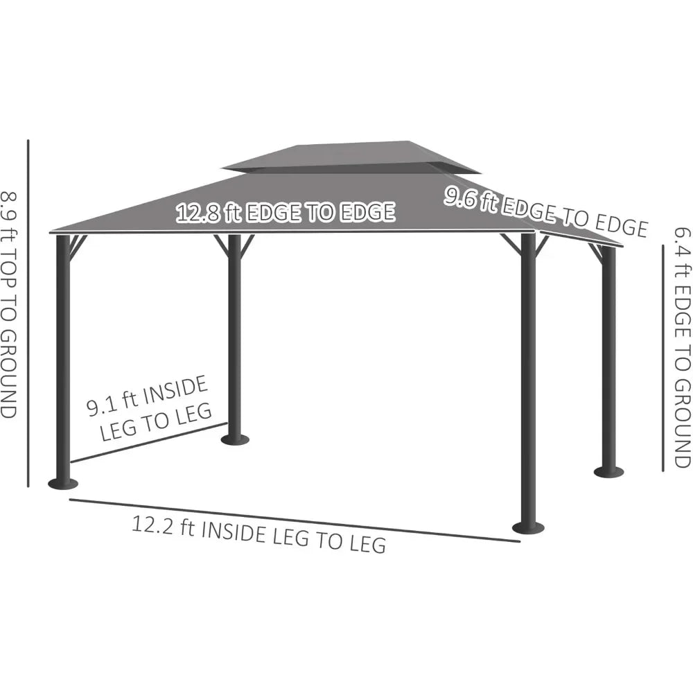 10' x 13' Patio Gazebo, with Netting and Curtains