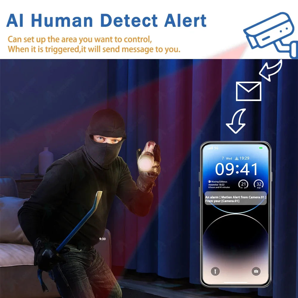 Wifi Security Camera Color & Night Vison - Two-Way Audio Wireless Camera