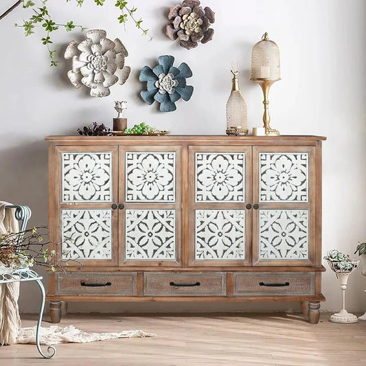 Accent Cabinet with 4 Doors & 3 Drawers