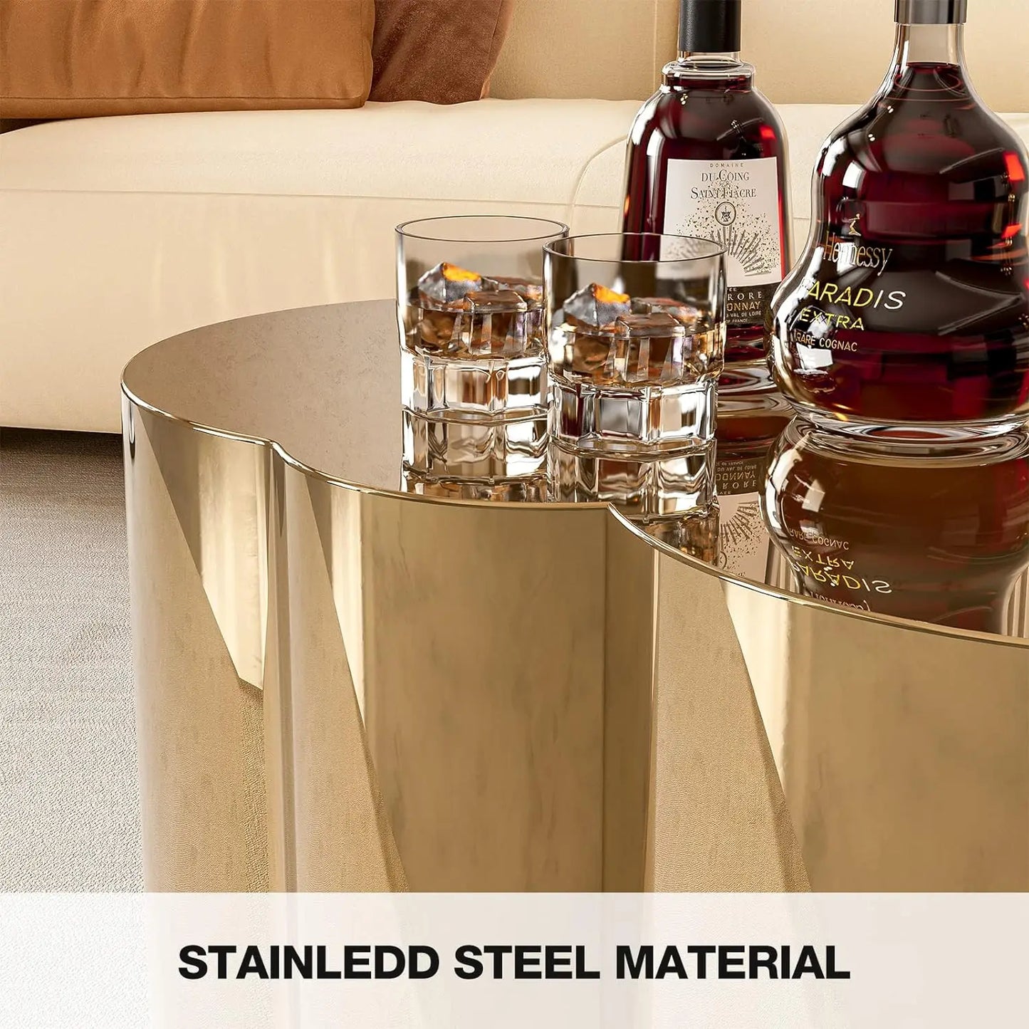 Modern Gold Stainless Coffee Table