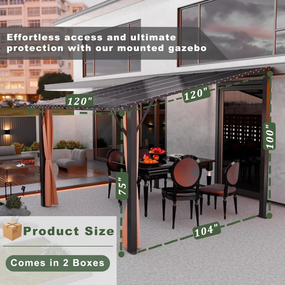 Wall Mount Outdoor Gazebos, Hardtop