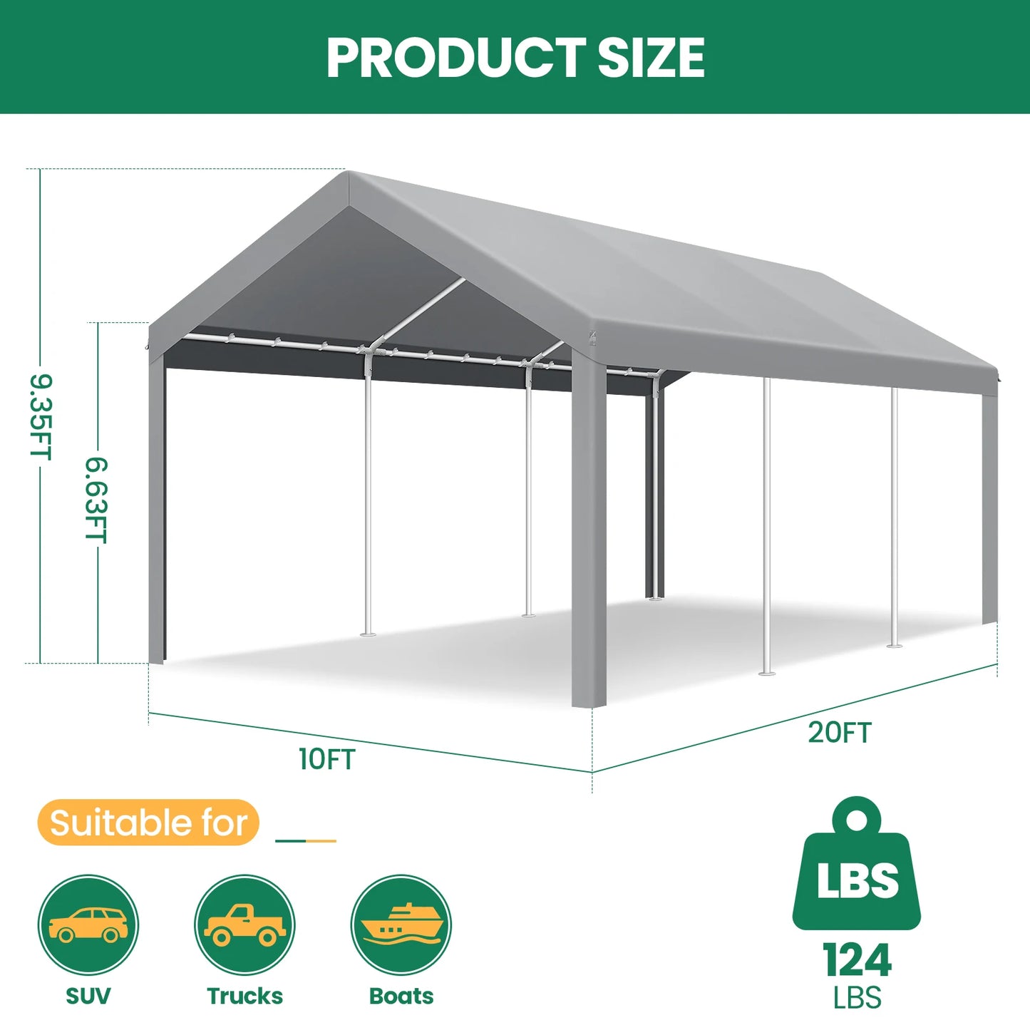 Carports 10x20 Heavy Duty Car Canopy Garage