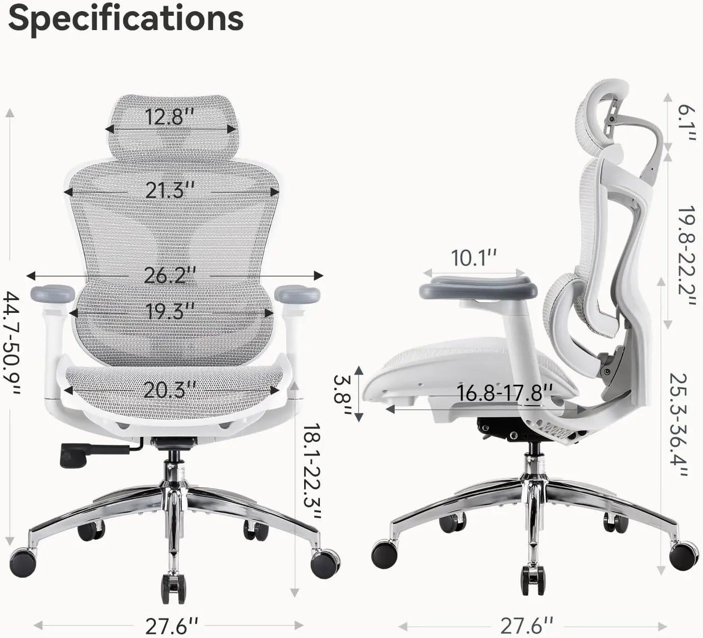 C300 Ergonomic Office Chair with Ultra Soft 3D Armrests