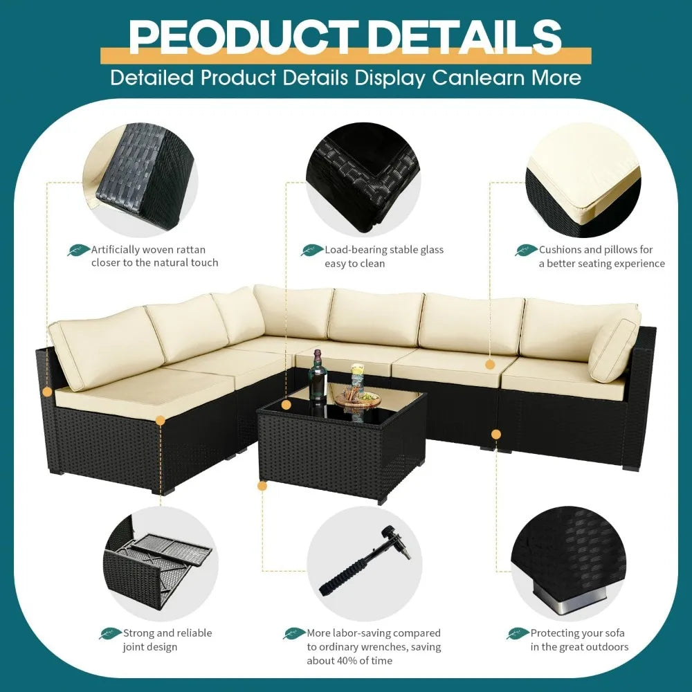 7 Pieces Patio Furniture Set