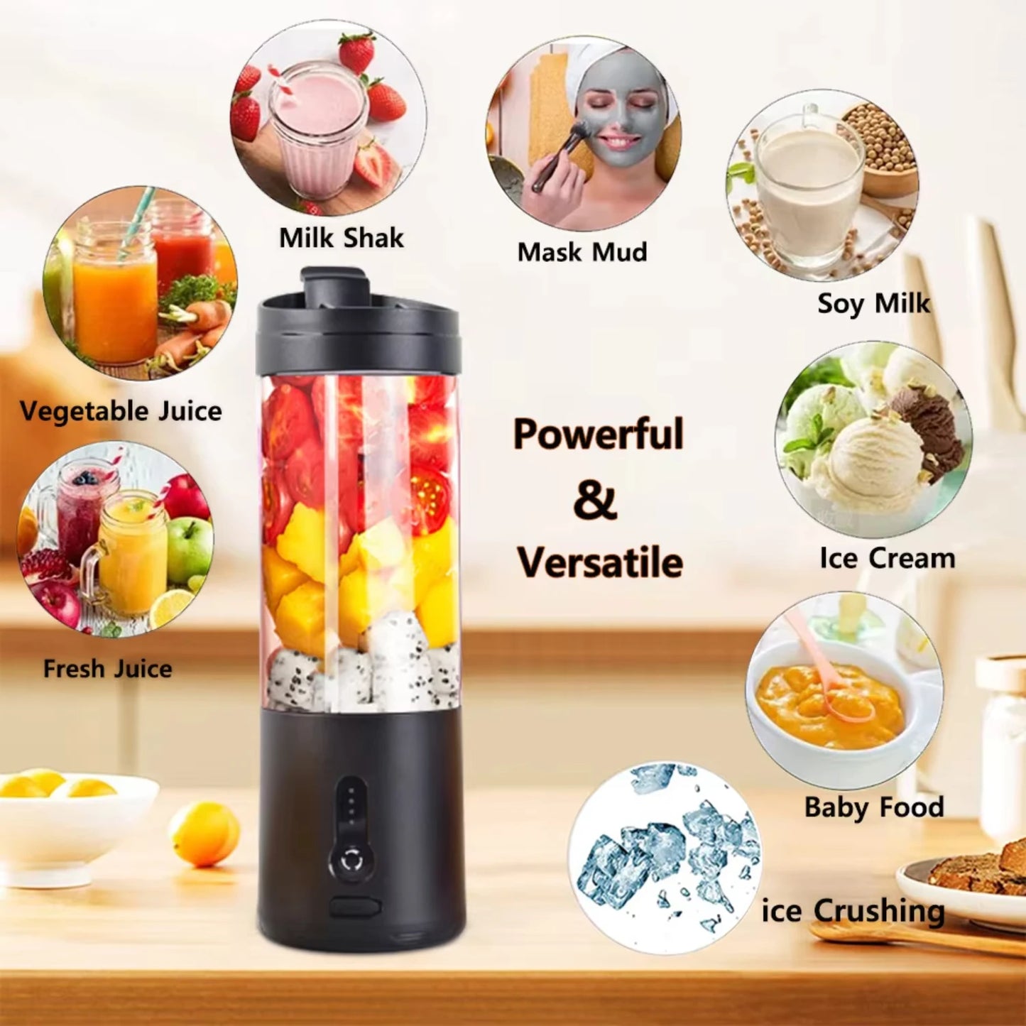Mini Portable Blender Smoothies Blender  Fruit Juicer Machine