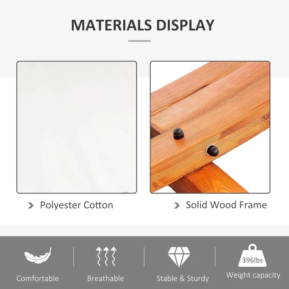 13FT Wooden Arc Hammock with Canopy