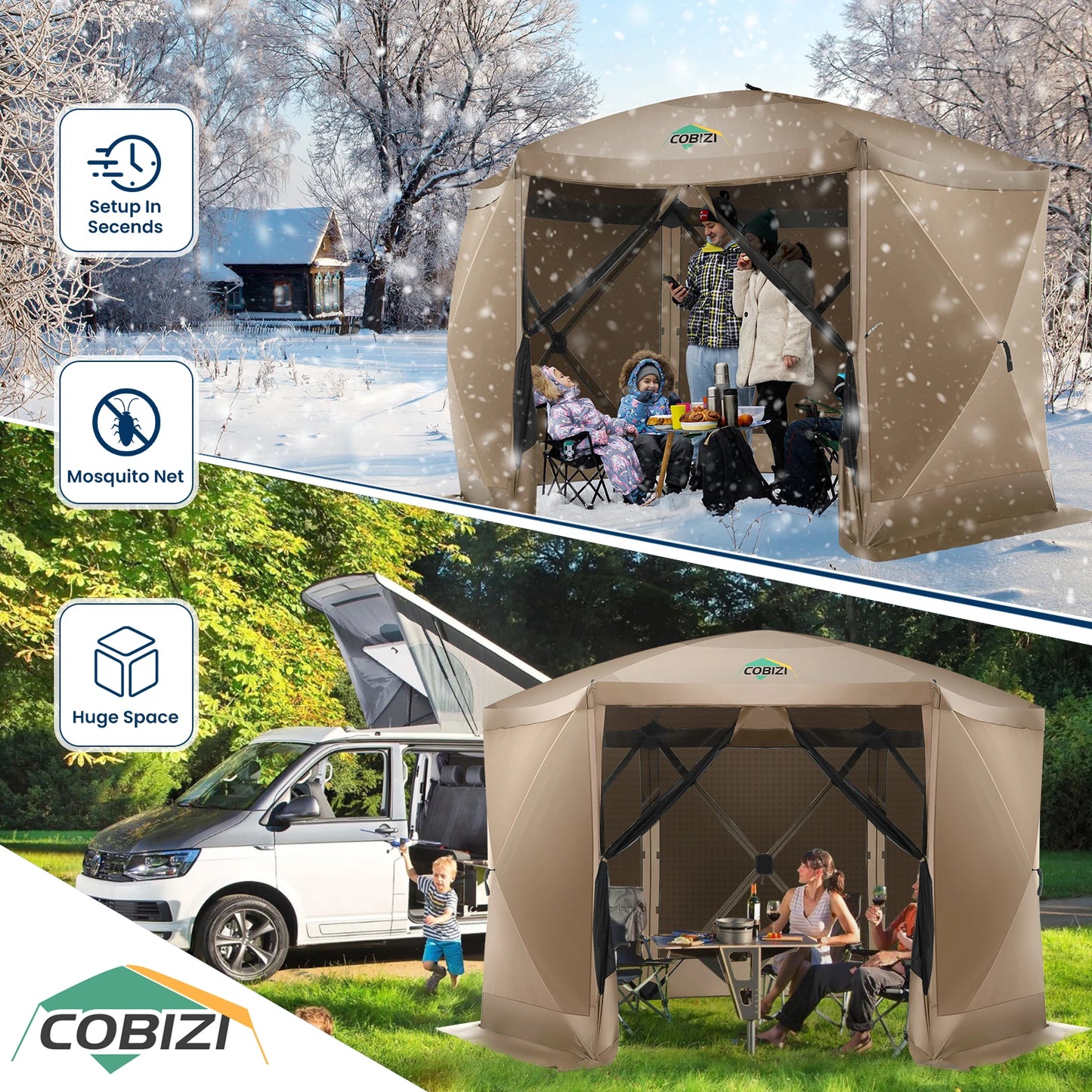 12x12ft Pop up Tent with Mosquito Netting