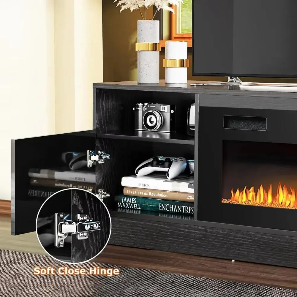 Fireplace TV Stand with 18" Fireplace for Living Room