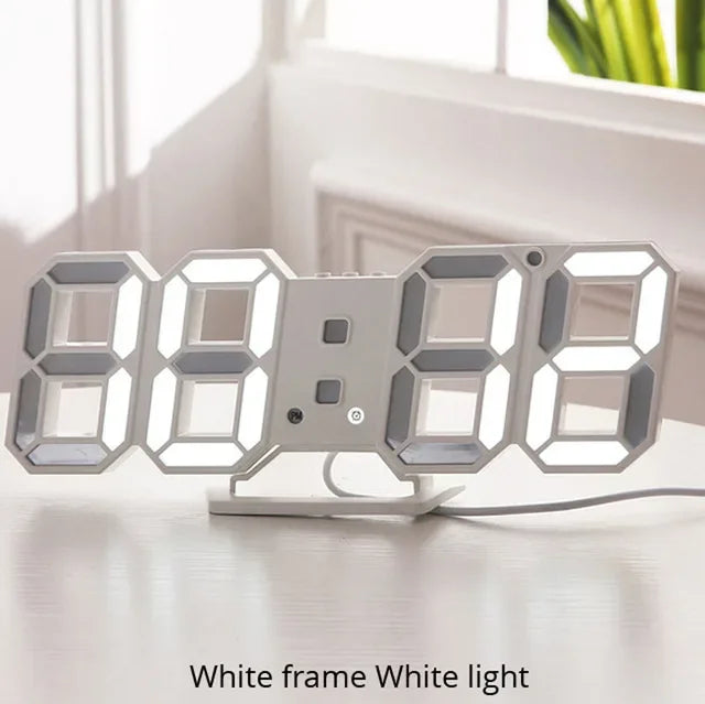 3D LED Wall Clock / Digital Alarm Nightlight