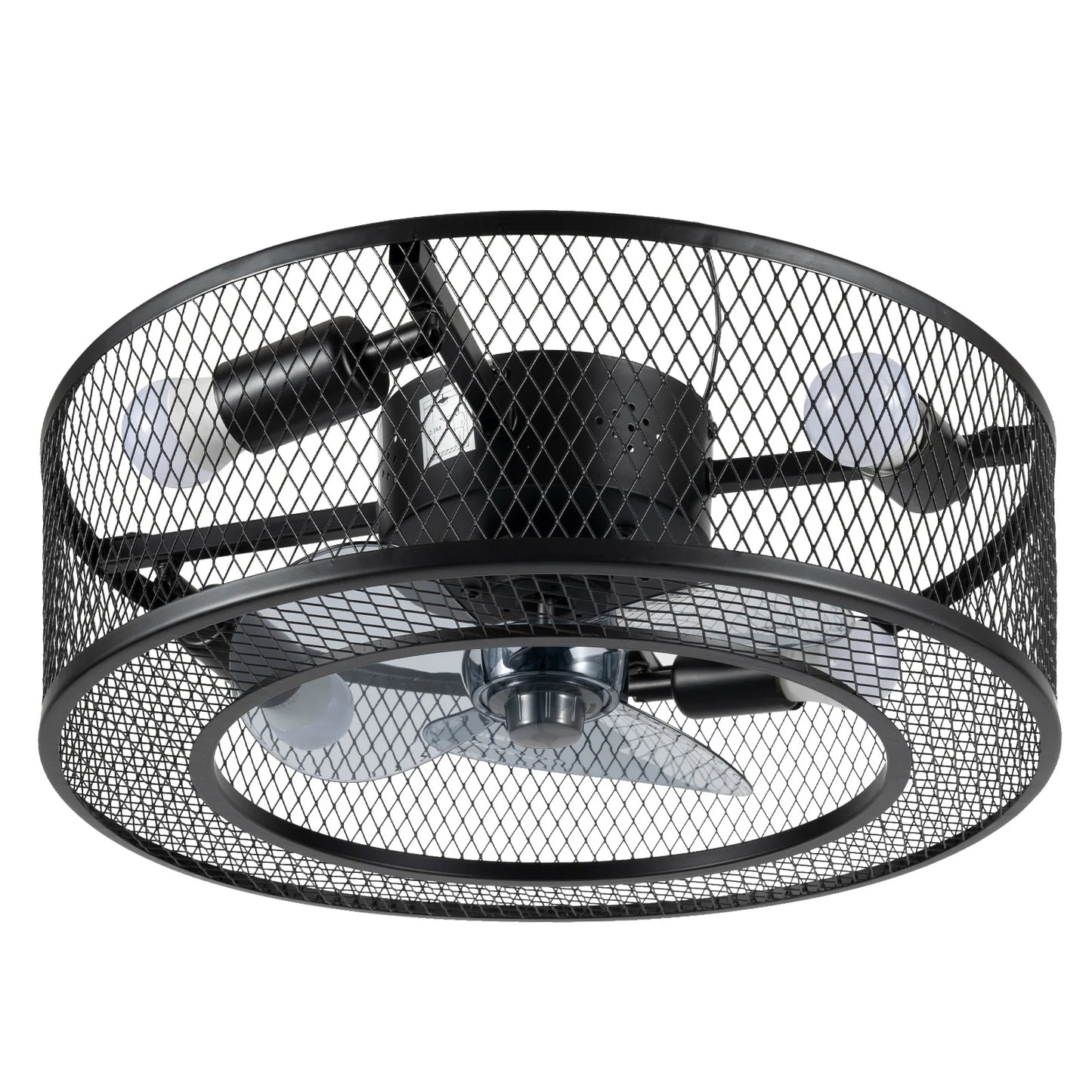 Caged Ceiling Fan with Lights and Remote