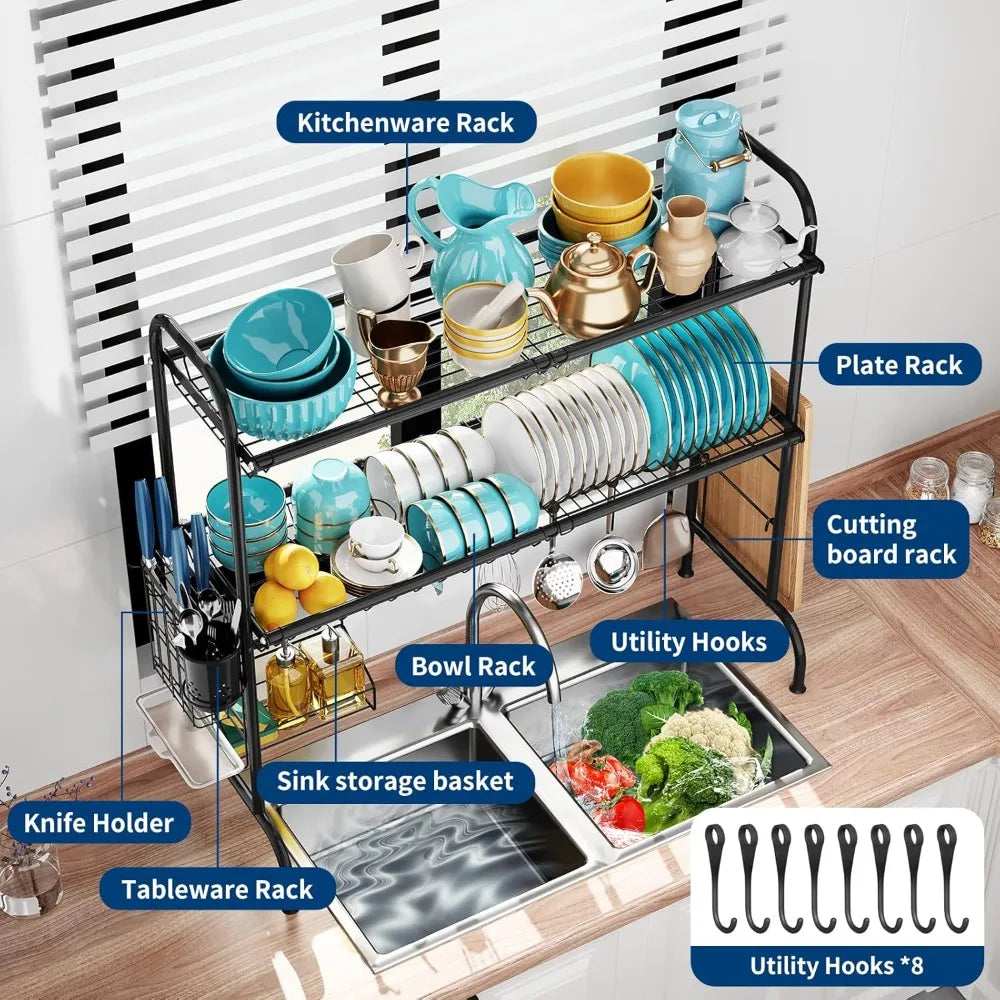 Stainless Steel 2 Tier Over The Sink Dish Drainer