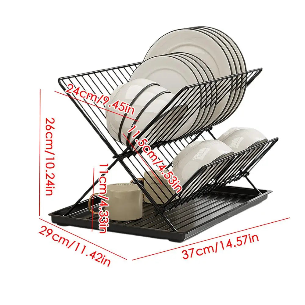 Folding Dish Drying Rack Carbon Steel/Stainless Steel Dish Drainers