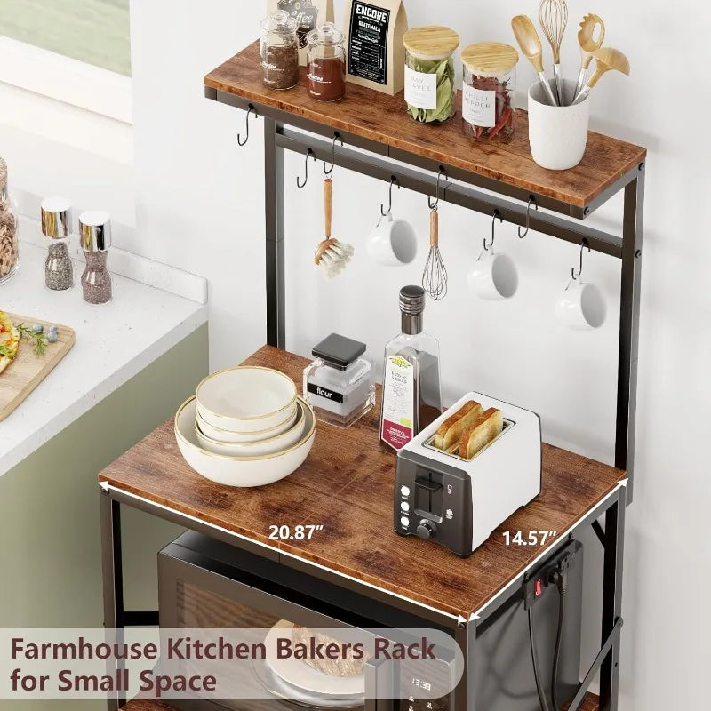 Kitchen Bakers Rack with Power Outlet