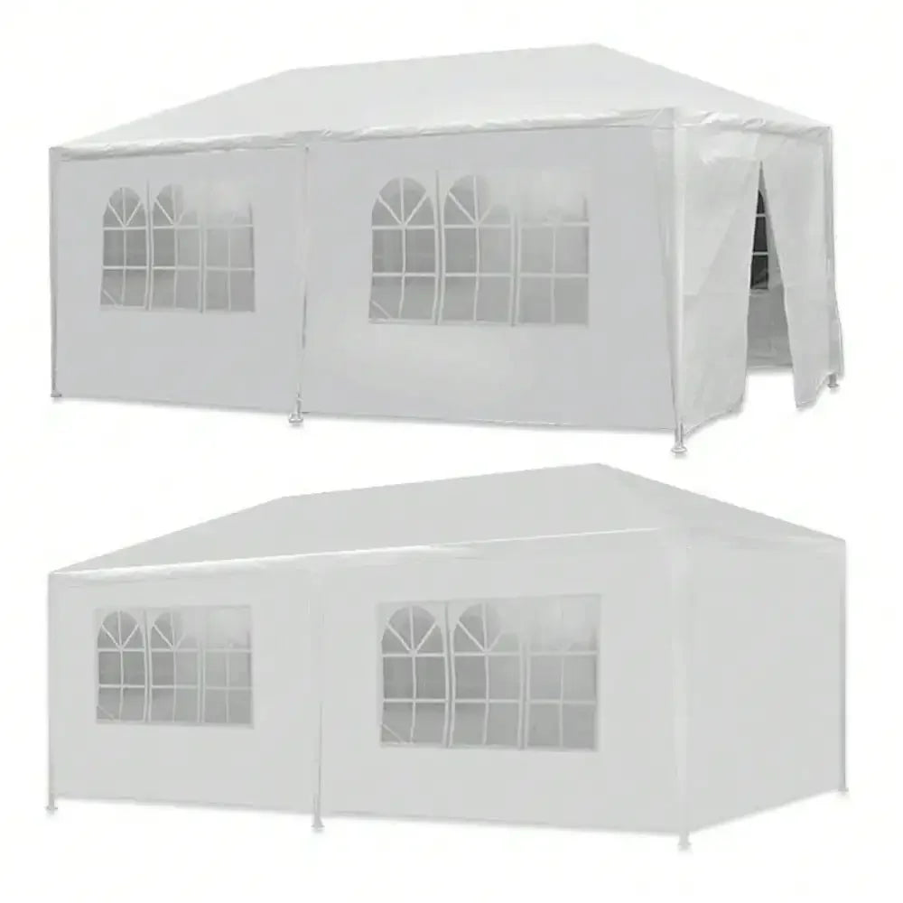 10x 20ft Tent Party PE Gazebo Wedding Canopy, 6 Removable Wall White