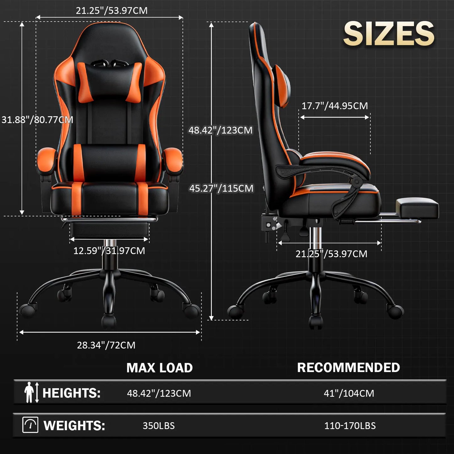 Gaming Chair with Footrest