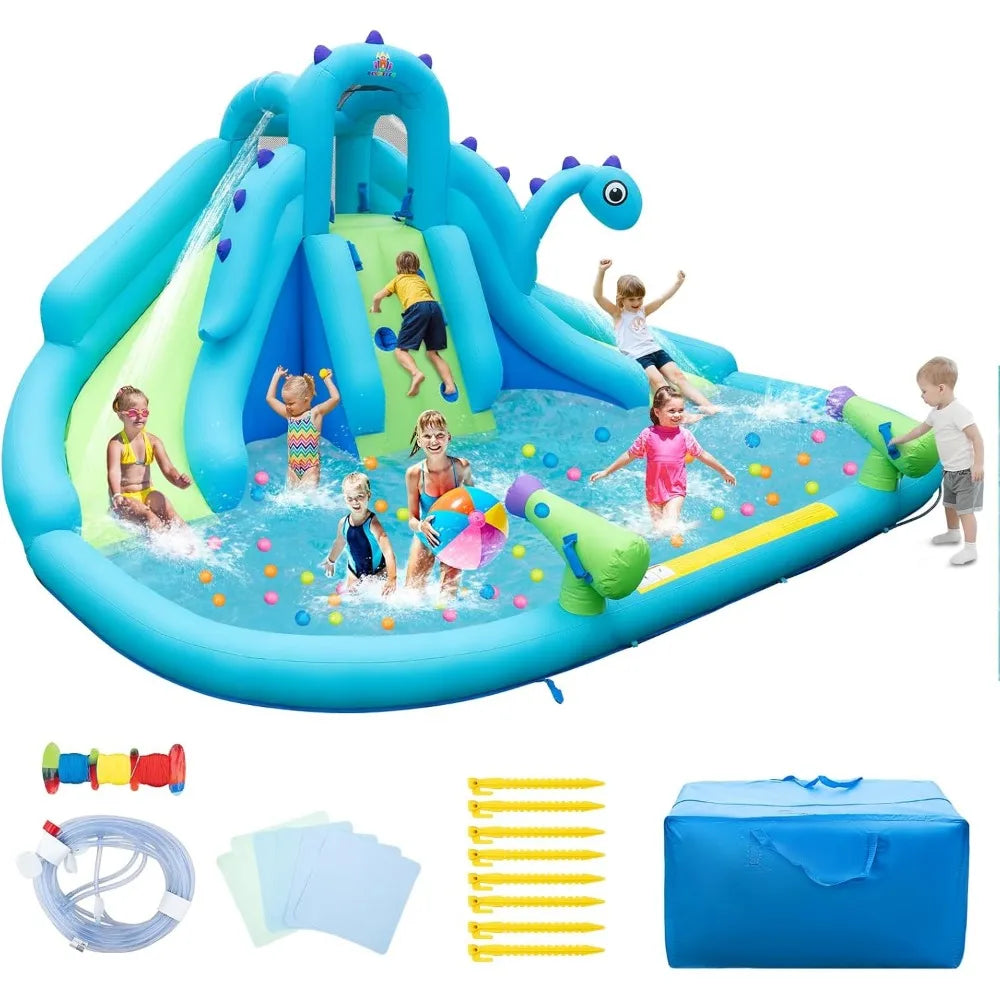 Inflatable Dual Slides & Splash Pool