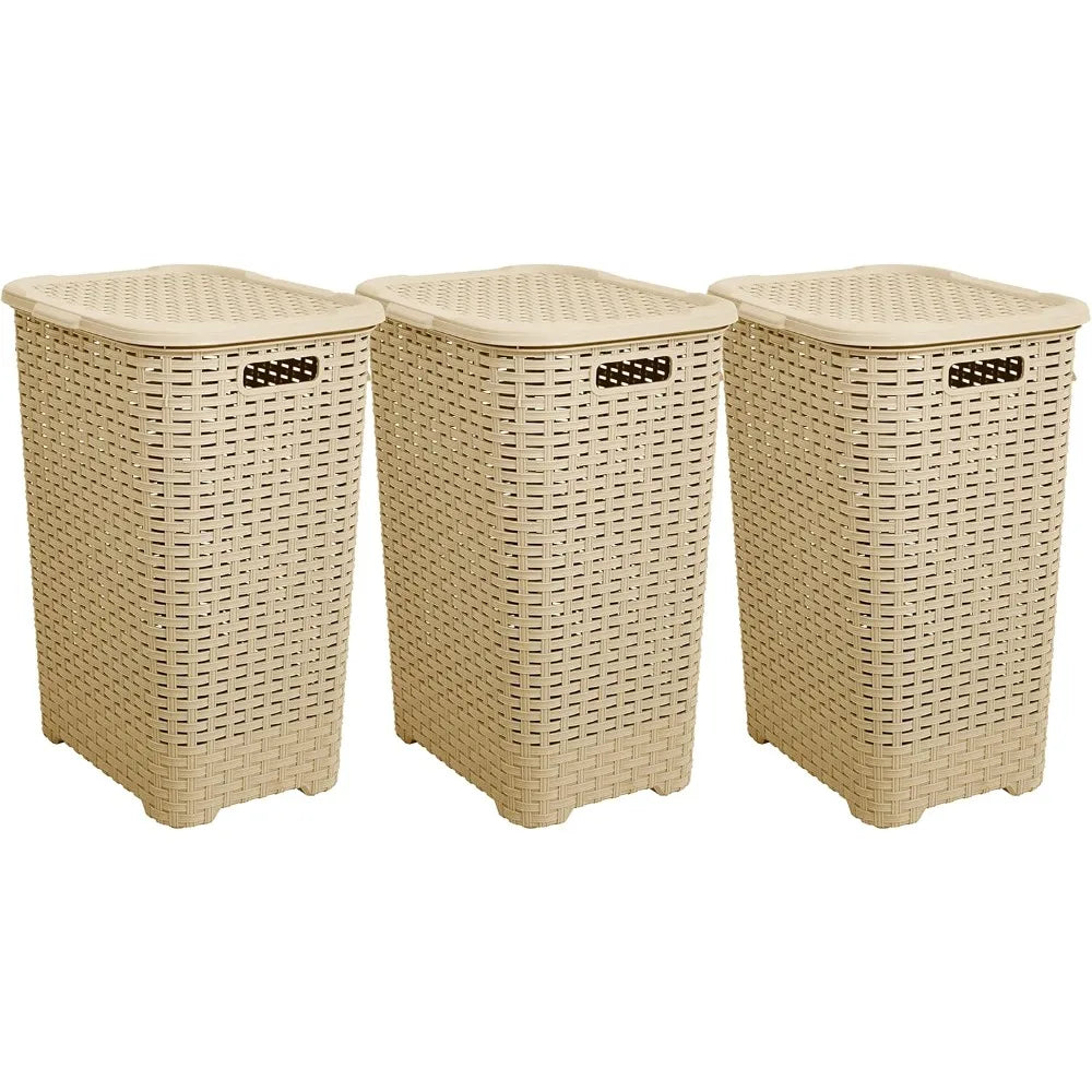 Plastic Laundry Hamper with Lid