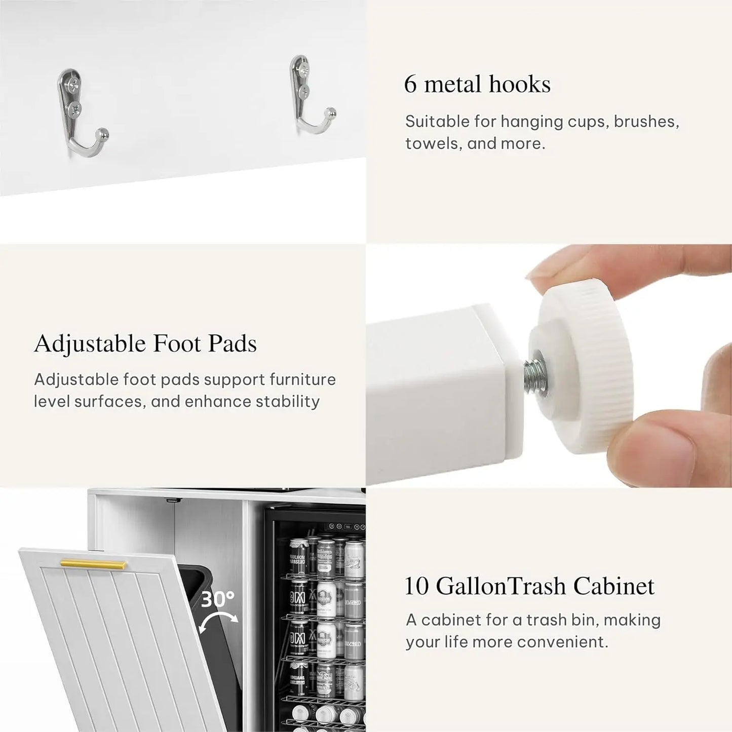 Mini Fridge Stand with Trash Can