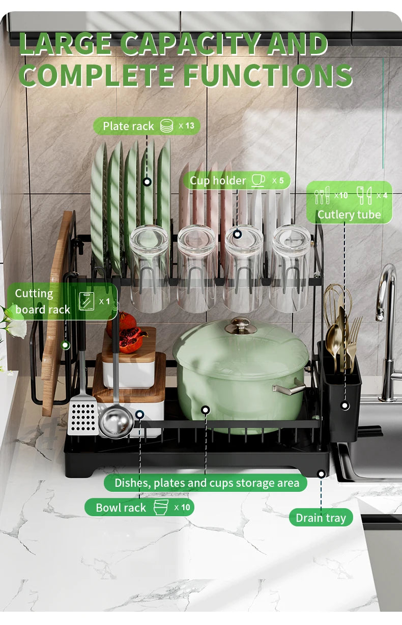 2 Tier Large Dish Drying Rack