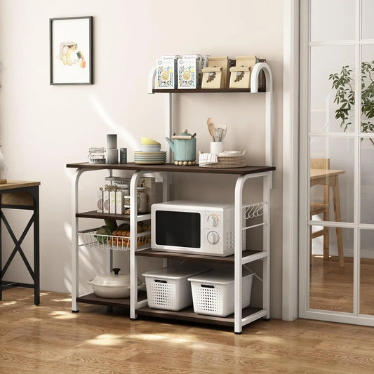 Bakers Rack with Storage Coffee Bar