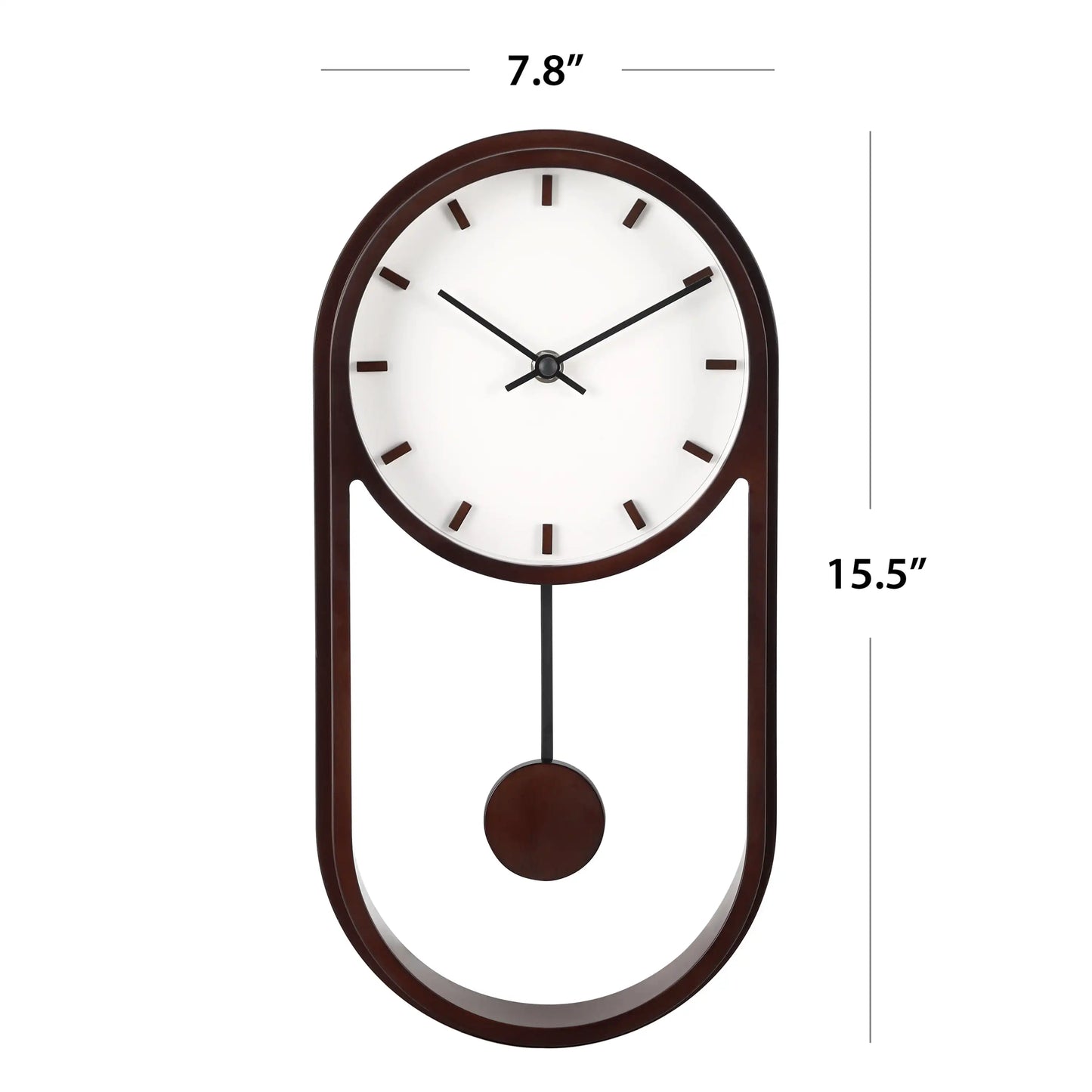 Indoor Faux Wood Pendulum Analog Wall Clock