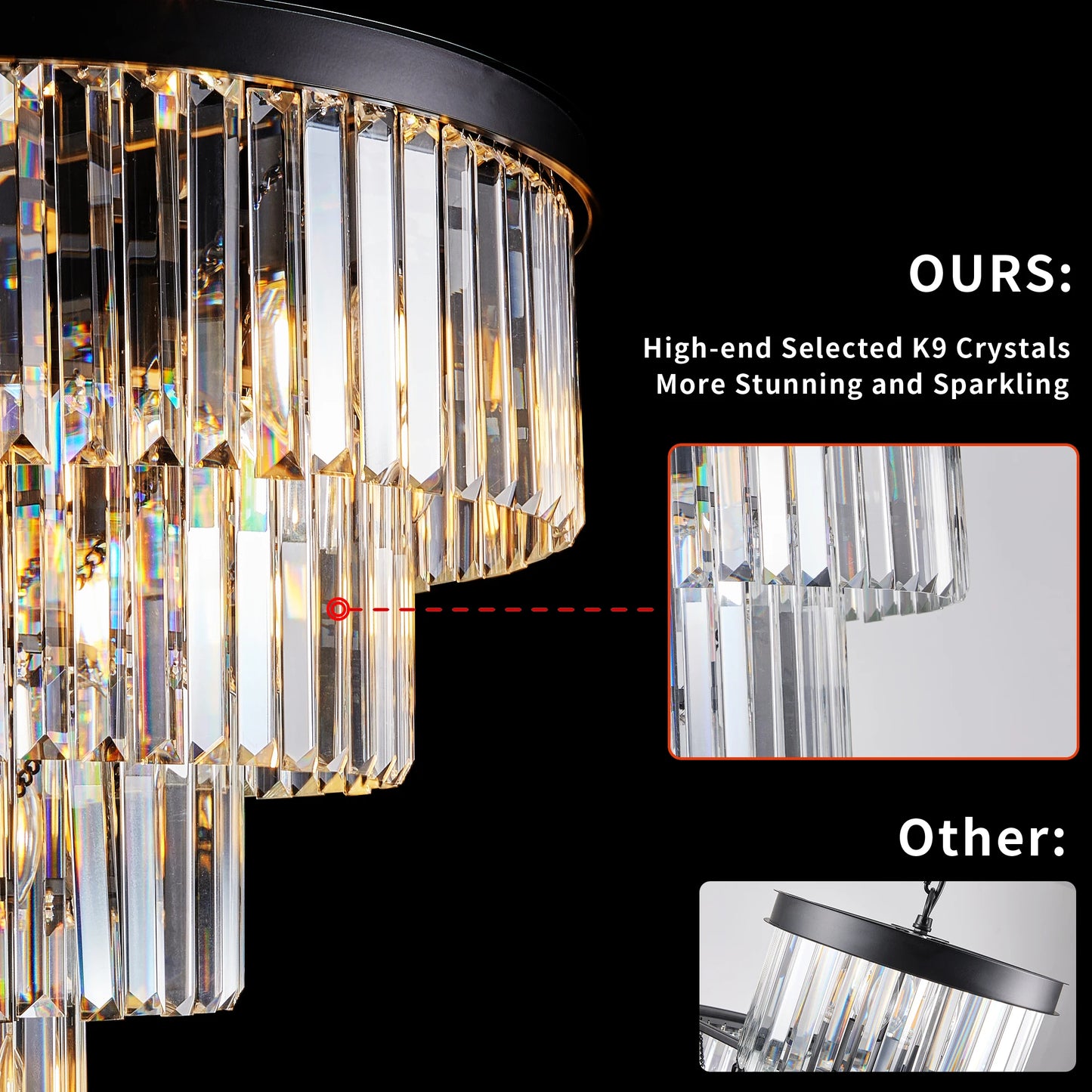 23.6inch Modern Crystal Chandelier