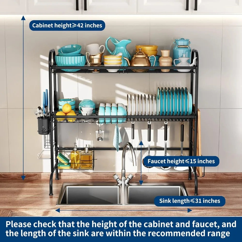 Stainless Steel 2 Tier Over The Sink Dish Drainer