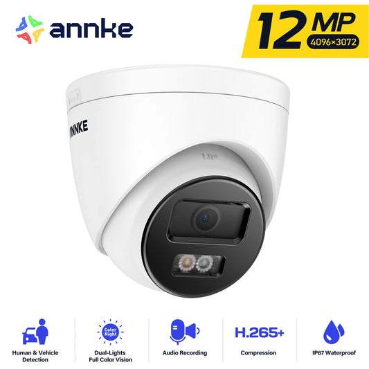 12MP Outdoor Smart Dual Light PoE Security Camera Color & Night Vision