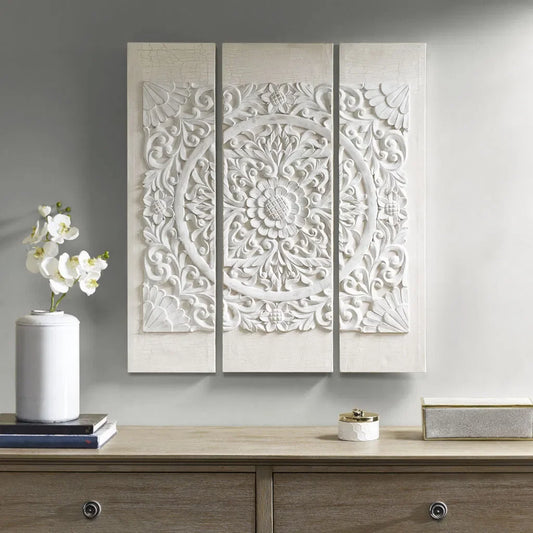 3-piece Dimensional Resin Canvas Wall Art Set