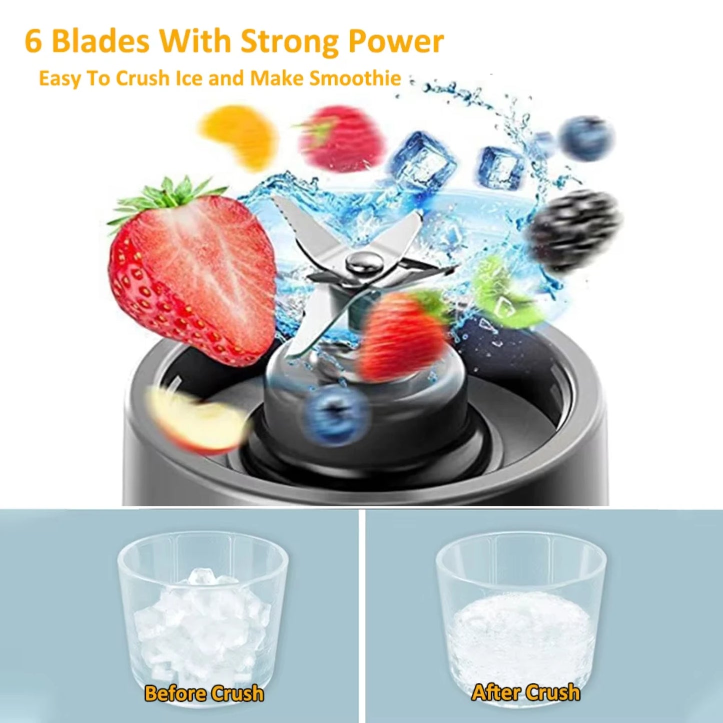 Mini Portable Blender Smoothies Blender  Fruit Juicer Machine