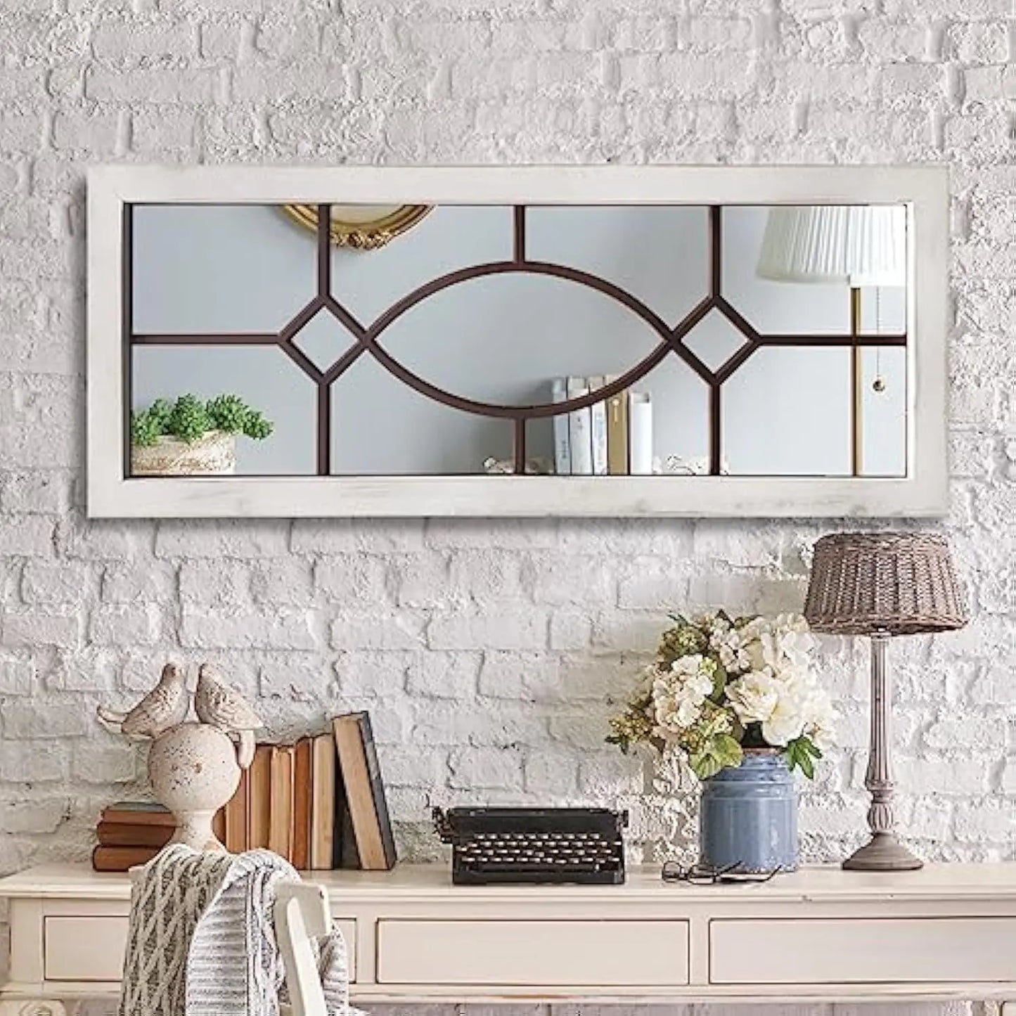 Farmhouse Mirror for Wall Decor 43.3" x 17.7"