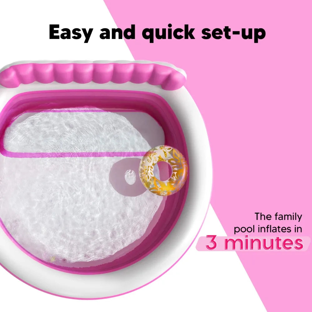 Round Lounge Inflatable Pool with Seats and Backrest for Kids