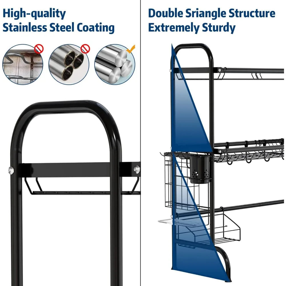 Stainless Steel 2 Tier Over The Sink Dish Drainer