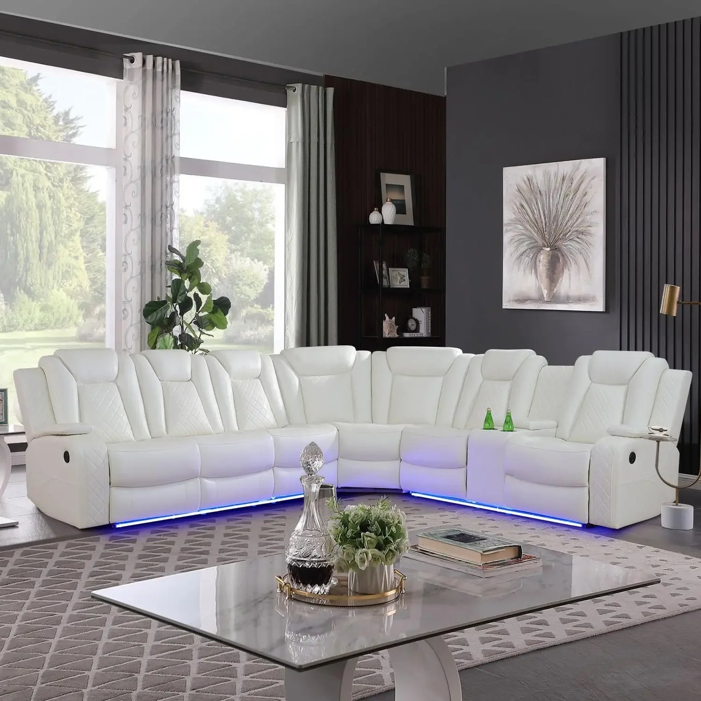 Power Reclining Sectional Sofa for Living Room Furniture