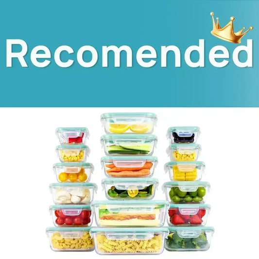 18/15/8 Pack Glass Food Storage Containers with Lids