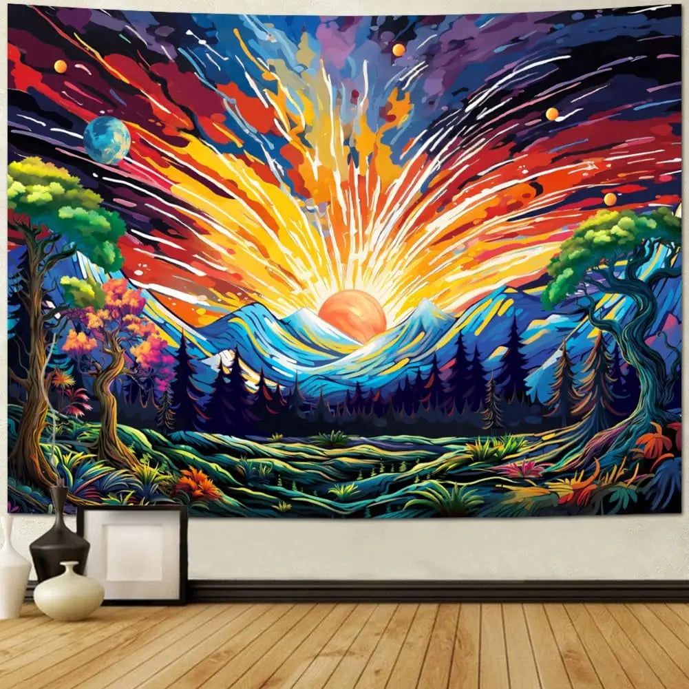 Wall art tapestry, Sun Hill natural landscape